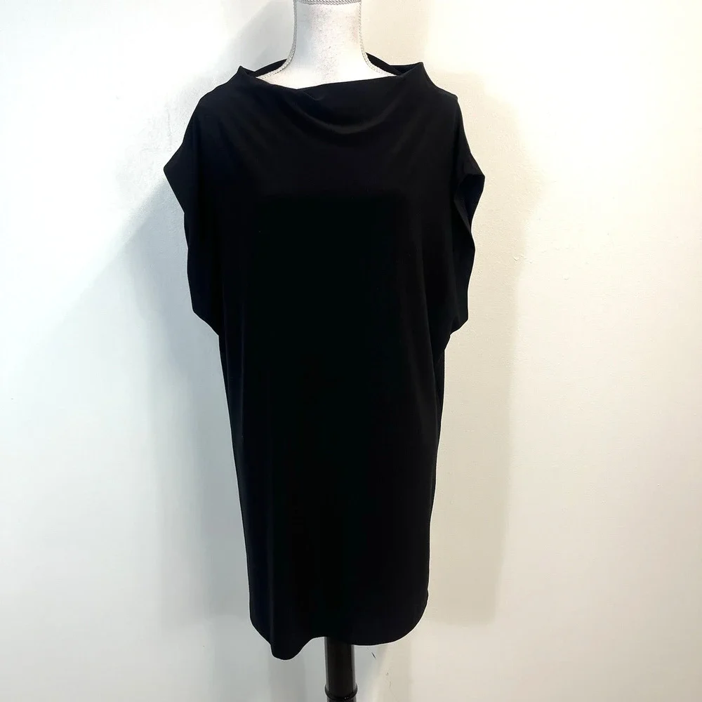KamaliKulture Dress Tunic Women's Size M Black Stretch Slinky Cocktail Dinner